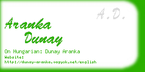 aranka dunay business card